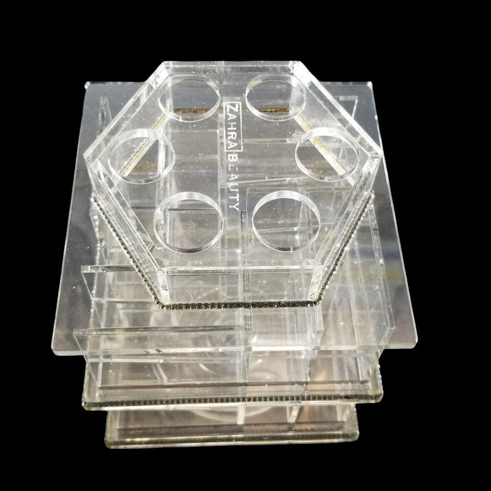 Zahra Beauty Rotating Lipstick Holder Acrylic Organizing Tower w/ Rhinestone - Picture 8 of 12